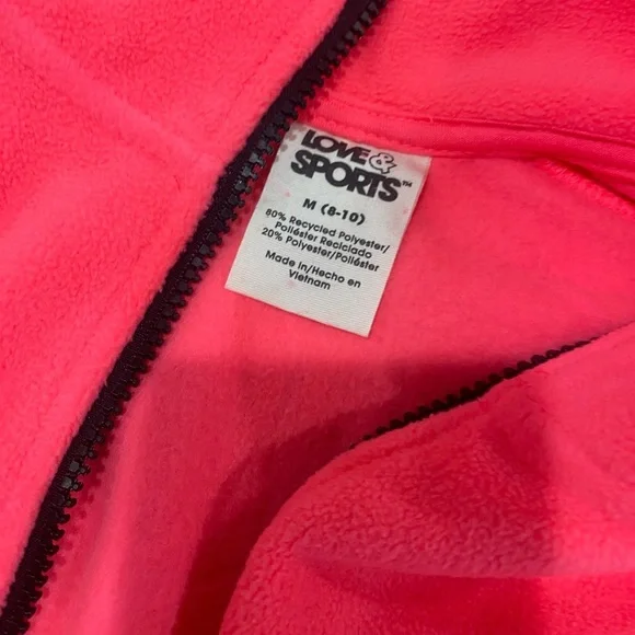 HOT PINK fleece by Love&Sports!Adjustable waist, pockets, black trim,zip close🩷 - Picture 7 of 11